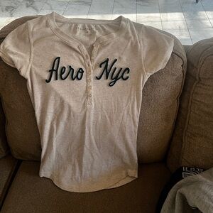 Aeropostale Light Gray Henley Shirt